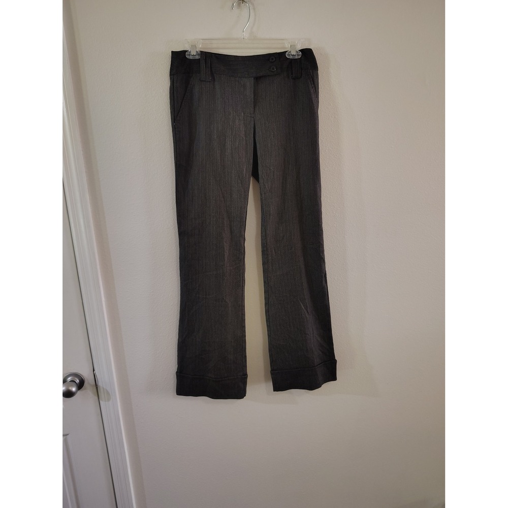 Exact Change Charcoal Gray Textured Cuffed Dress Pants Trousers Size 5‎